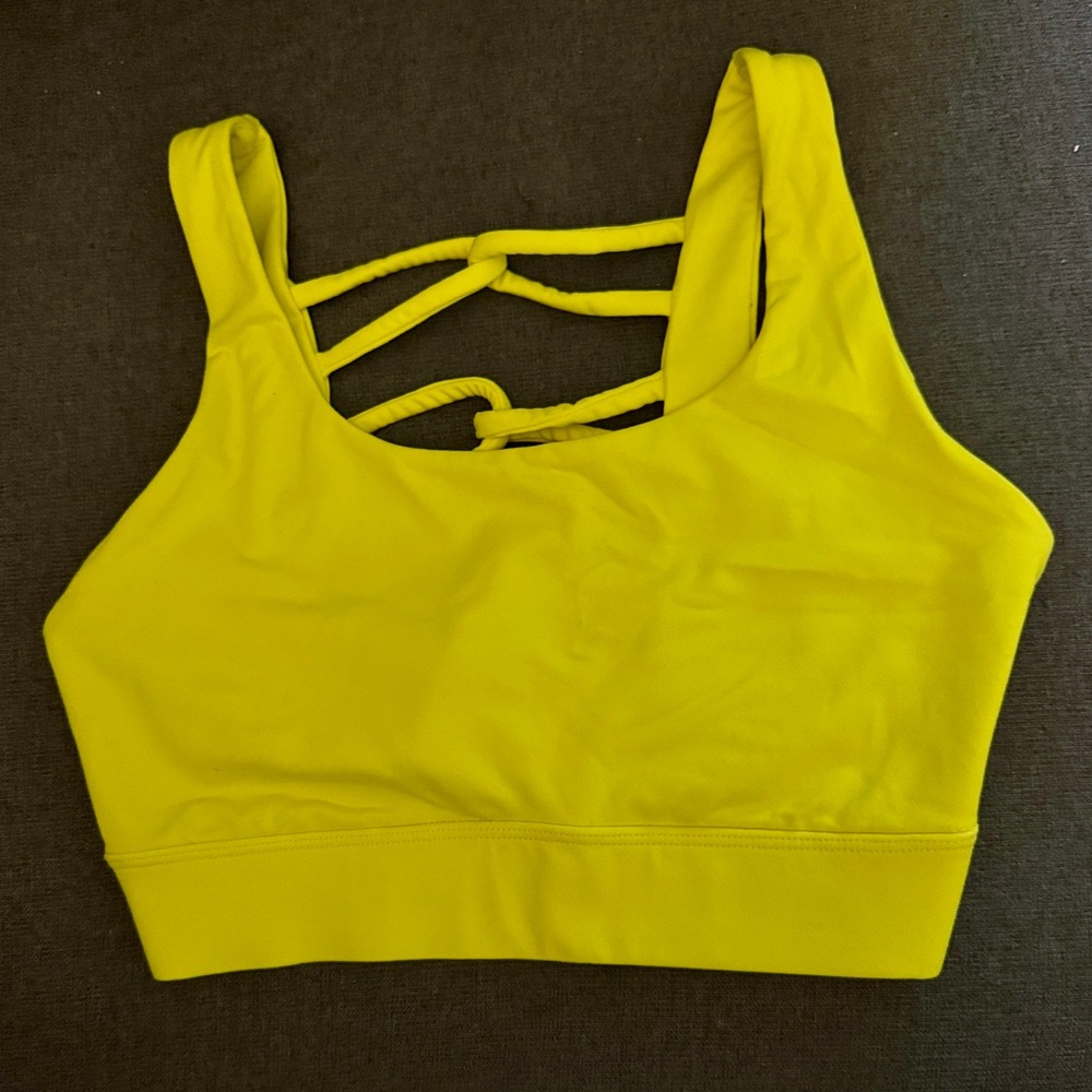 Victoria's Secret VSX Sports Bra Women‎ Small Neon Yellow Strappy Back
